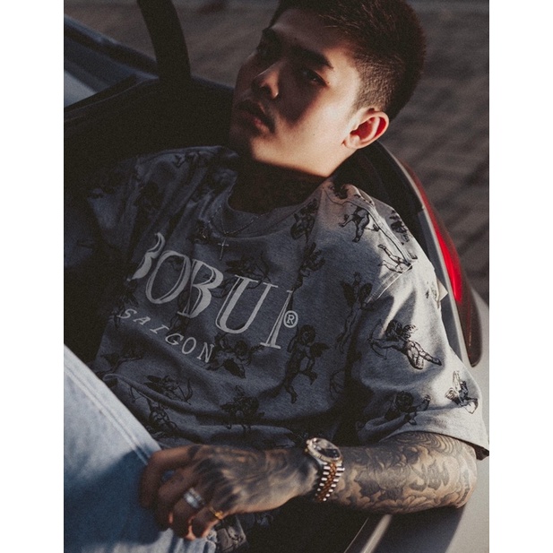 BOBUI ANGELS BOBUI LOGO TEE/ GREY MELANGE