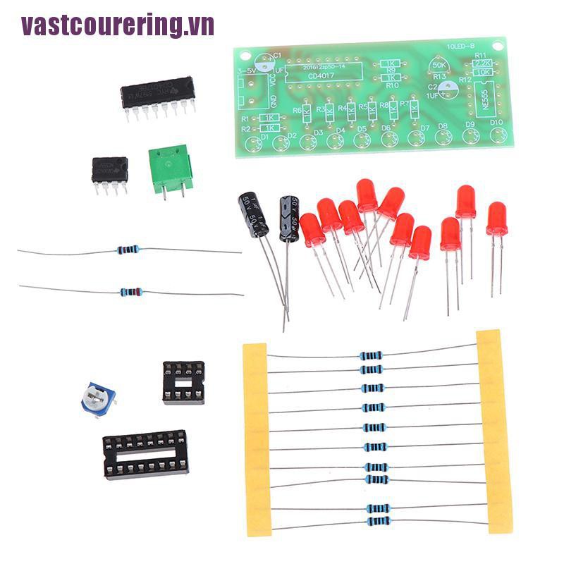 Bảng Mạch Đèn Led Tự Lắp Ráp Ne555 + Cd4017 Pcb