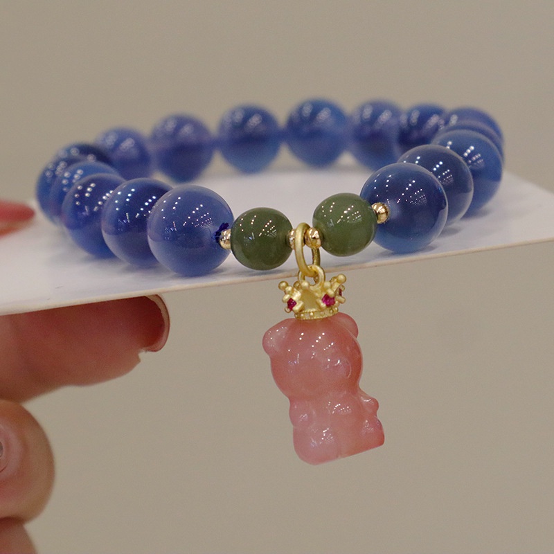 Hàng Mới Về [Hàng Mới Về] Vòng Tay Chuỗi Hạt Đá Mã Não Màu Hồng Xinh Xắn