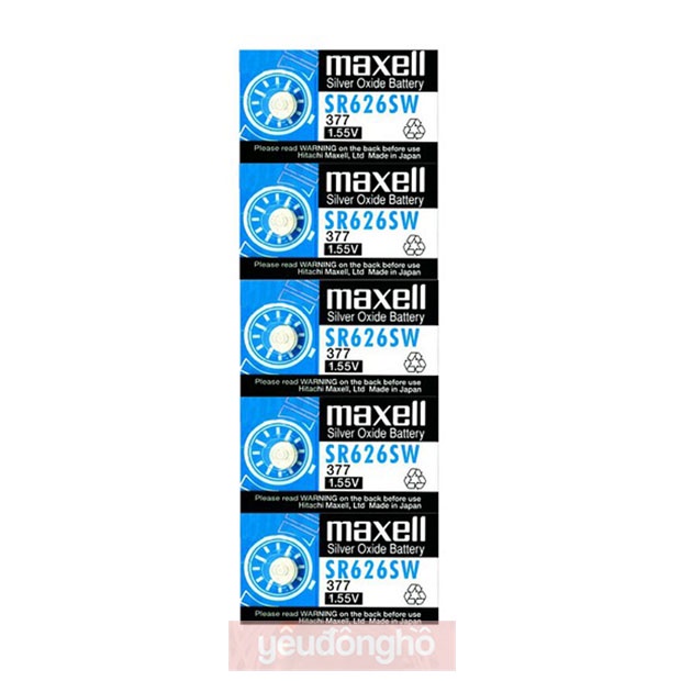 Pin nhật Maxell SR626SW 377 Chính Hãng Vỉ 5 viên