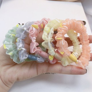Scrunchies Hoa Cúc Mini, Đồ Cột Tóc Vải (Màu Ngẫu Nhiên)