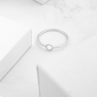 Nhẫn bạc nữ mặt tròn CHIHIRO thời trang