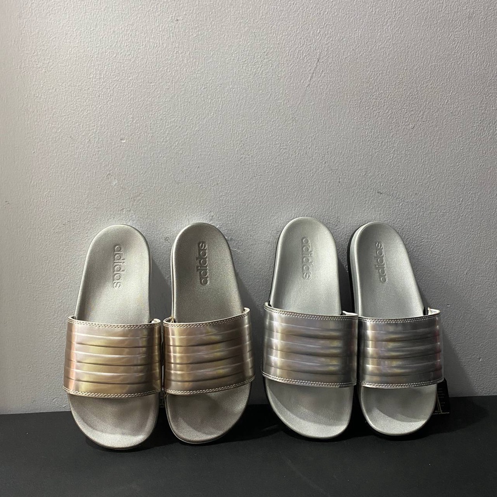 Dép Adidas Comfort Thể Thao Thời Trang Màu Silver Và Gold Nam Nữ Có Sẵn FW7683 / FY7898