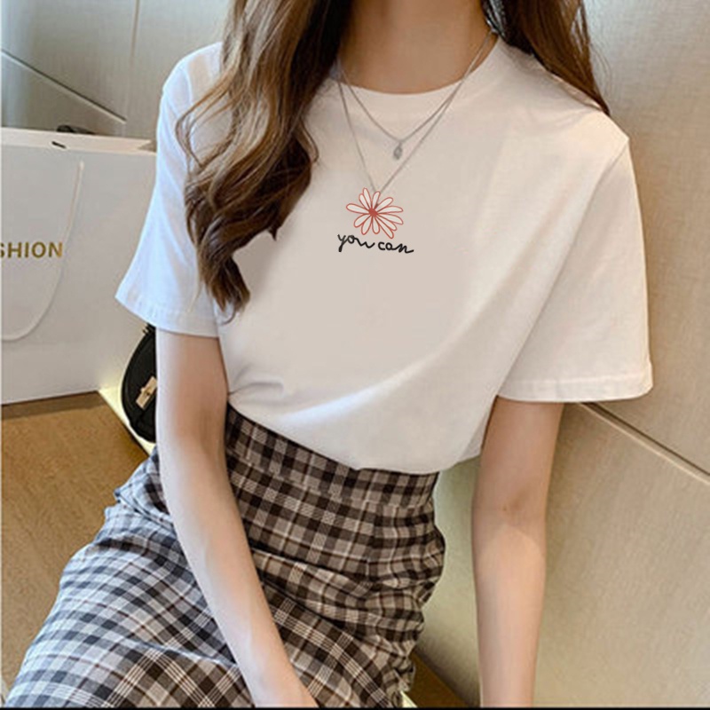 Korean version of loose fashion print trend short-sleeved T-shirt woman