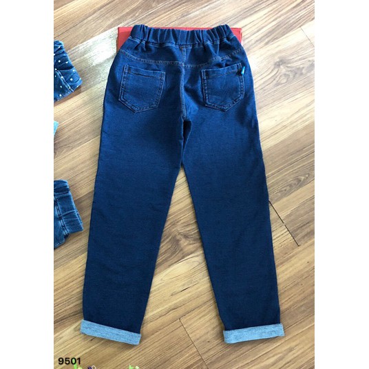 SP89 : Quần giả Jean bé gái chất da cá mỏng co dãn bé gái Place