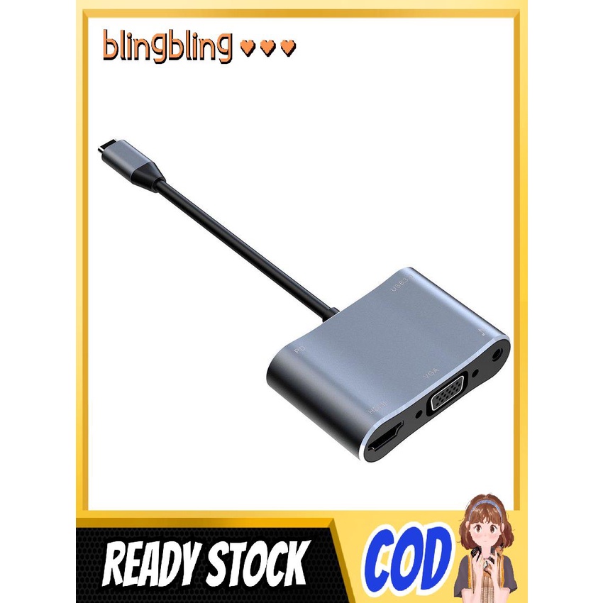 Bộ Chuyển Đổi Âm Thanh Và Hình Ảnh 5 Trong 1 Type-C Sang Hdmi-Compatible | BigBuy360 - bigbuy360.vn