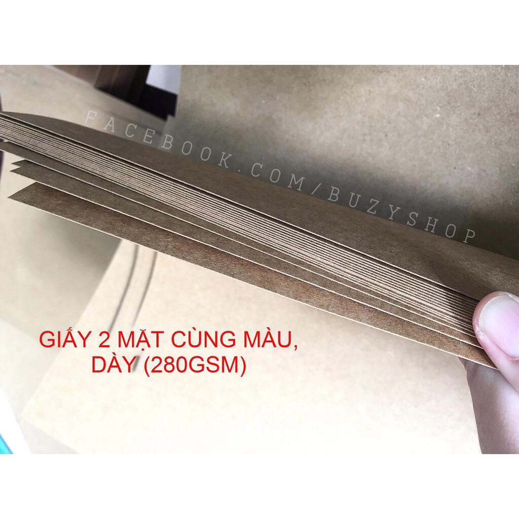 (10 tờ A4) (Giấy kraft nâu dày, giấy xi măng (loại 2 mặt cùng màu) [nguyên liệu handmade, thiệp, scrapbook]