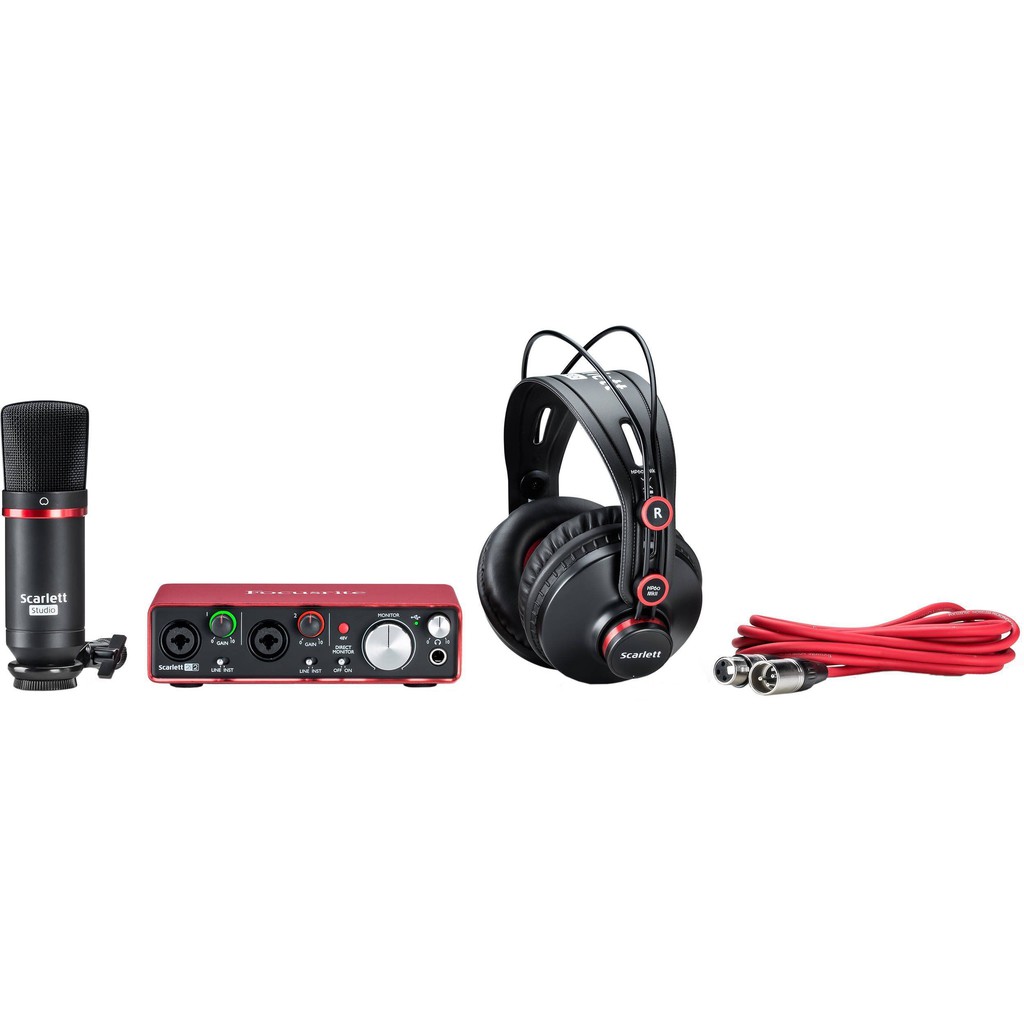 COMBO Scarlett 2i2 Studio Pack (Gen.2) thiết bị thu âm chuyên nghiệp chính hãng