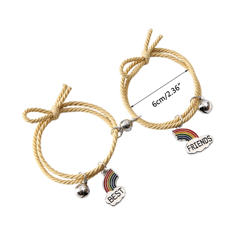 Vòng Đeo Tay Cặp Đôi Từ Tính Màu Cầu Vồng Dễ Điều Chỉnh