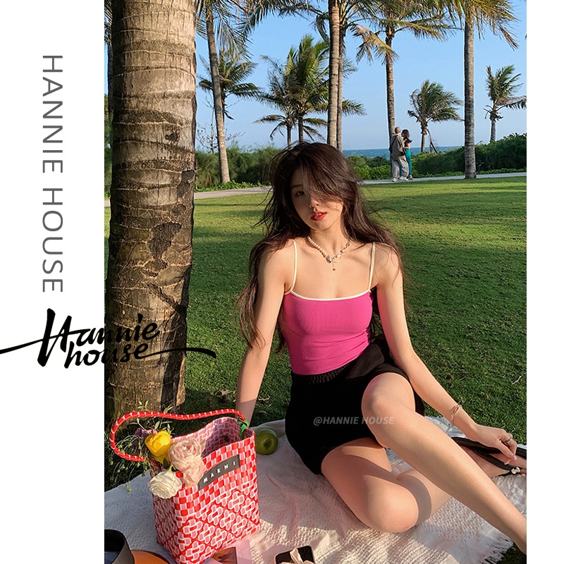 Hannie-Women Contrast Color Low Cut Summer Camisole