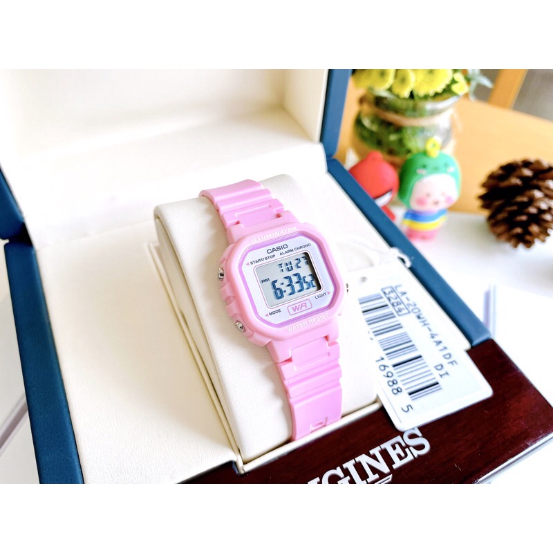 Đồng hồ trẻ em ❤️FREESHIP❤️LA-20WH-Đồng hồ nữ chính hãng-Chống nước dây nhựa màu hồng
