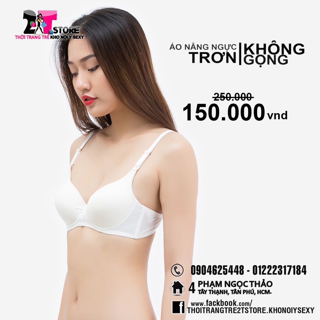 Áo Nâng Ngực Cotton Không Gọng Trơn (Trắng)