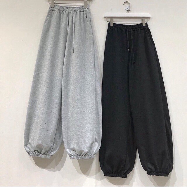 Quần nỉ nữ bo ống chun / Quần jogger trơn 2 màu hot trend | BigBuy360 - bigbuy360.vn