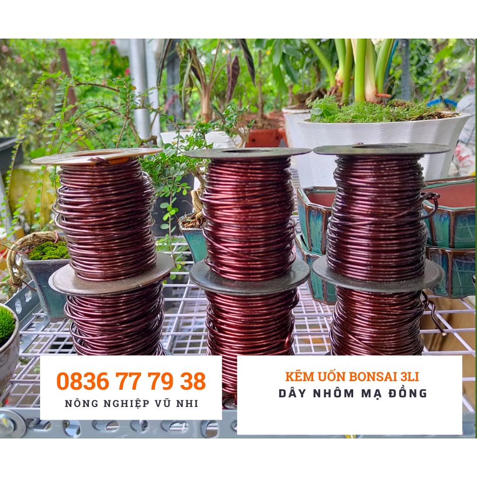 Kẽm uốn bonsai 3mm ( 3 li) - dây nhôm mạ đồng-hatgiong24h