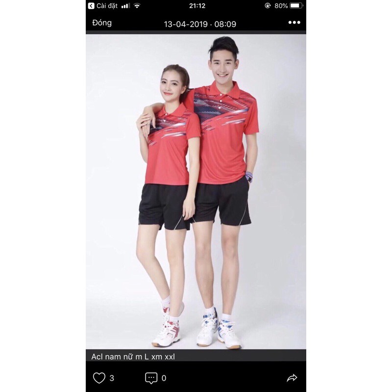 Áo cầu lông, bóng chuyền, tennis nam nữ cao cấp