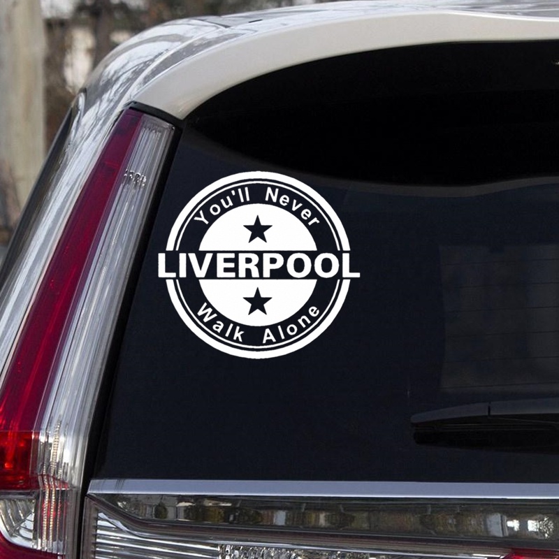 Miếng Dán Trang Trí Nắp Bình Xăng Xe Hơi / Laptop / Xe Máy In Chữ Liverpool You 'Ll Never Walk Alone