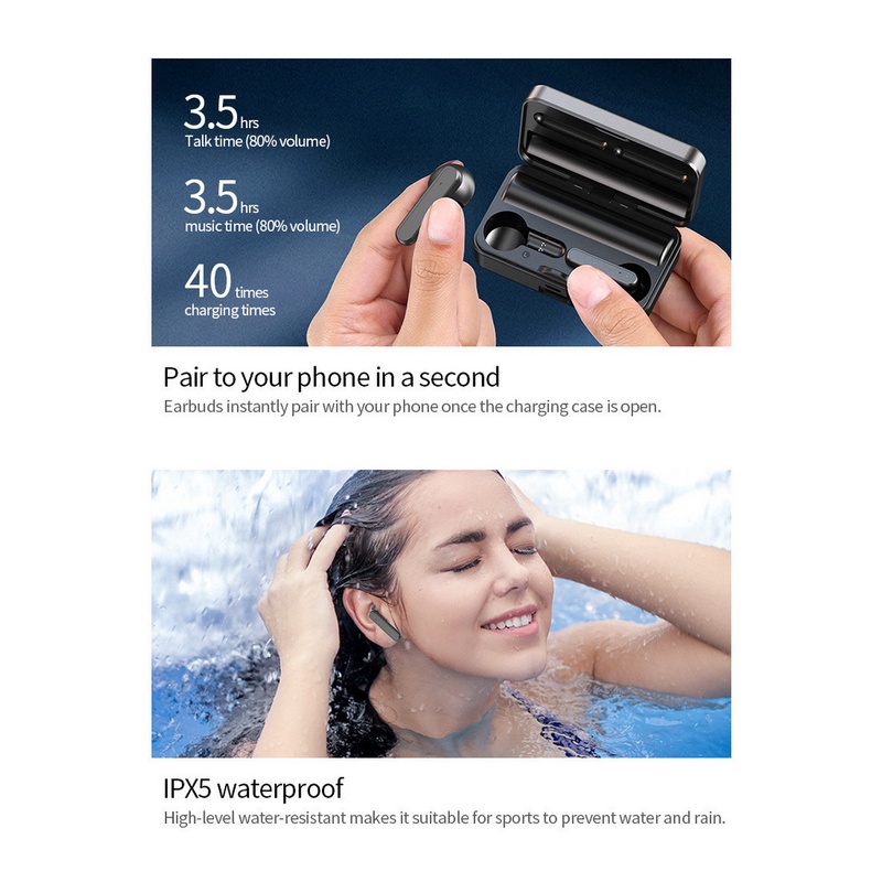Tai nghe Bluetooth không dây S20 Mirror mới 5.2 Mini hai tai Invisible In Ear Chế độ chờ siêu dài