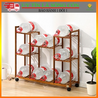 Kệ Để Chậu Hoa, Cây Cảnh, Bonsai Chữ H 4 tầng Lệch Ngăn Có Bánh Xe