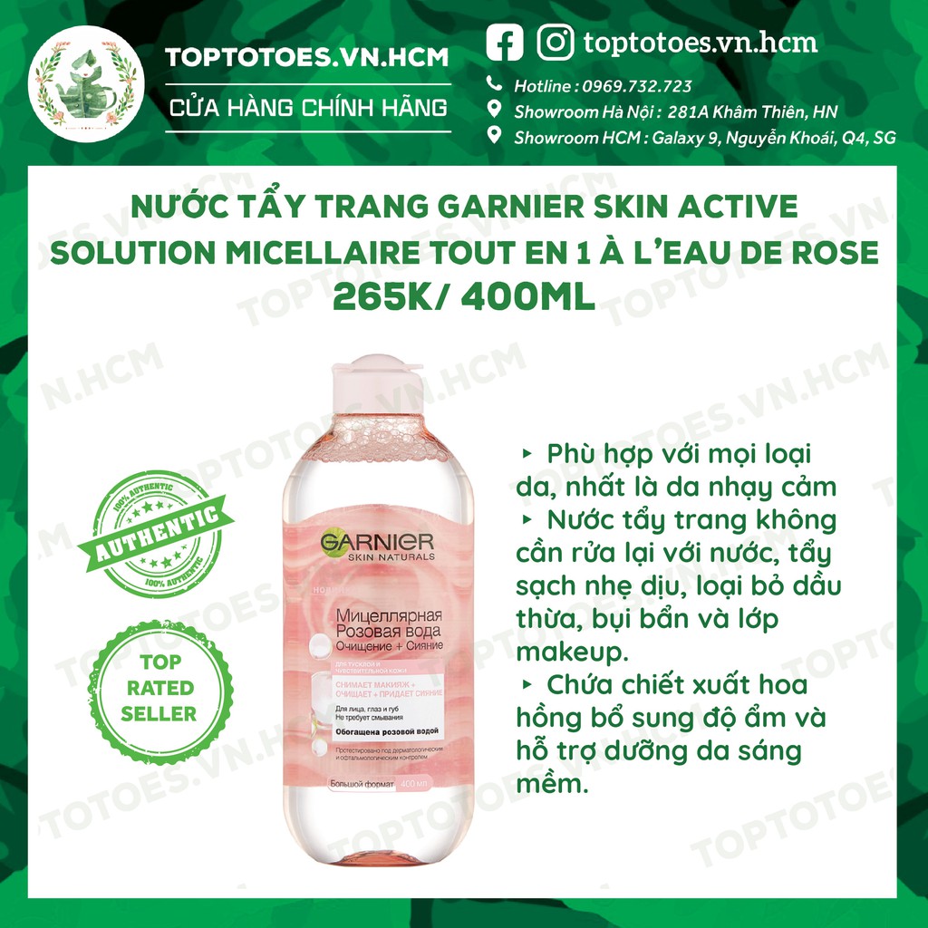 Nước tẩy trang Garnier Micellar Water tẩy sạch êm dịu cho mặt-mắt-môi