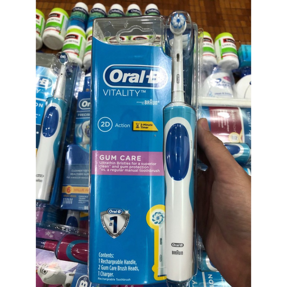 Bàn chải đánh răng trẻ em Oral-B Vitality tự động chính hãng, làm sạch răng, chống mảng bám, viêm nướu