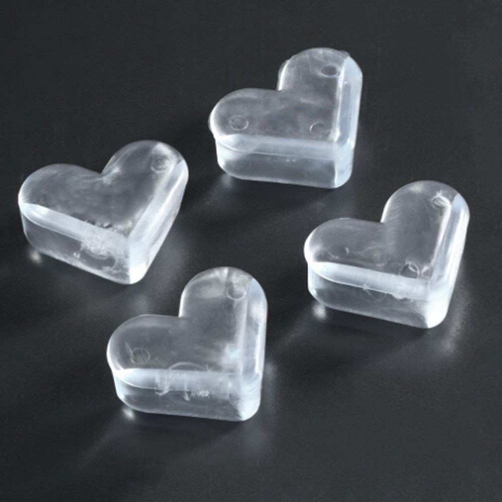 Set 4 miếng silicone hình trái tim bọc cạnh bàn an toàn cho bé