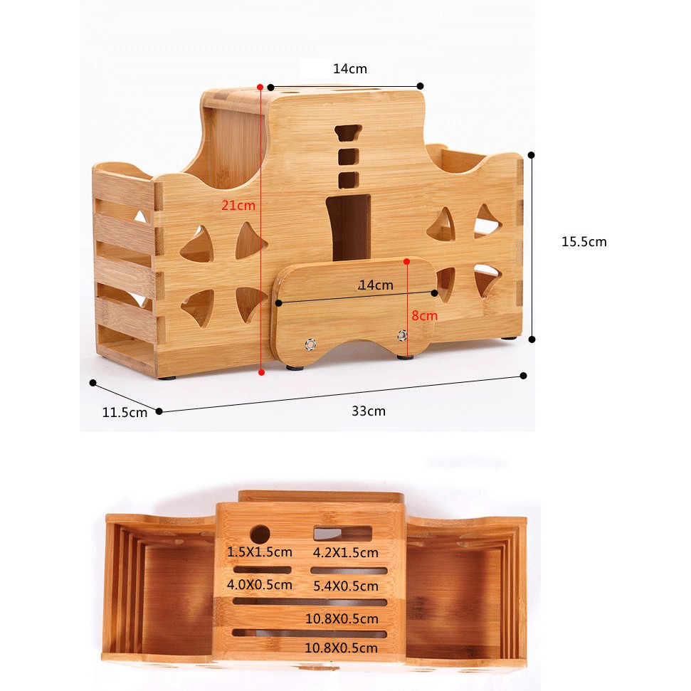 ỐNG ĐỰNG ĐŨA, DAO, THÌA - CÓ KHAY ĐỂ THỚT BẰNG GỖ TRE TỰ NHIÊN