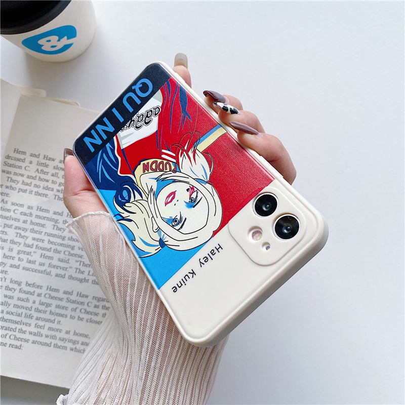 DC Comic Characters Harley Joker Couple Phone Case iPhone 12 Pro Max 12 Mini 11 Pro Max Soft TPU Silicone Square Cover iPhone 6 6s 7 8 Plus SE 2020 X XS MAX XR