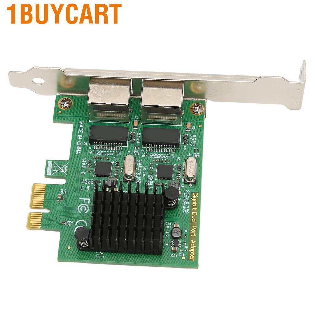 1buycart PCI E NIC Network Card 2 Way RJ45 Port for RTL8111G Chipset PCIE X1 Ethernet LAN Adapter Win Linux VMware