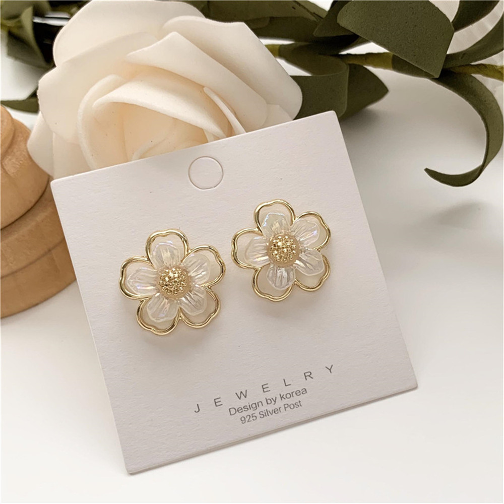 Khuyên Tai Nữ Hình Bông Hoa S925 Thời Trang Hàn Yanqueens Trang sứ Quà tặng