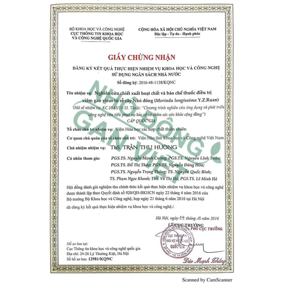 Nhó đông Gan Việt hỗ trợ tăng cường chức năng gan Viện Hàn Lâm Khoa Học Và Công Nghệ Việt Nam LIFECARE