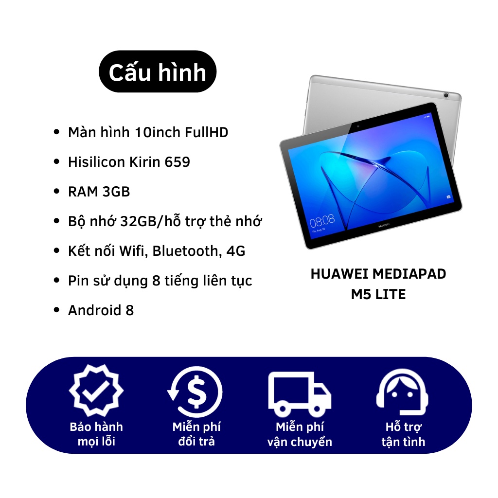 Máy tính bảng Huawei MeadiaPad M5 Lite, 10 inch có Google Play | BigBuy360 - bigbuy360.vn