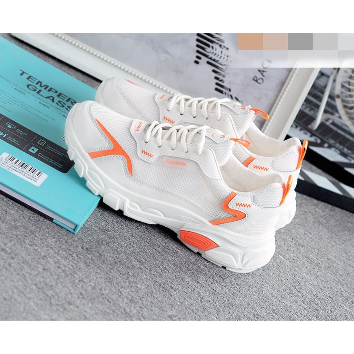 Giày sneaker nữ MS014 (trắng cam)