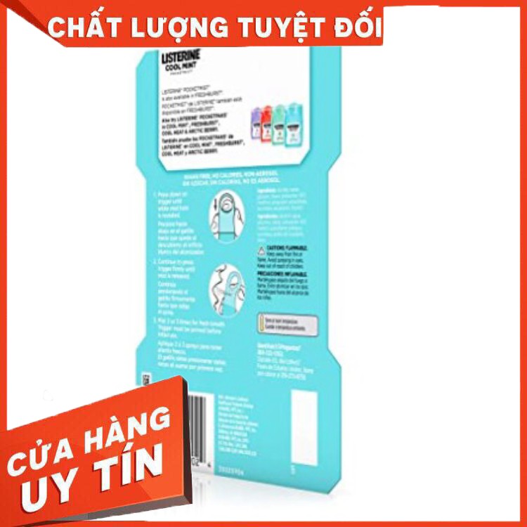 [Hàng nội địa Mỹ] Xịt thơm miệng sát khuẩn Listerine Pocket Mist vỉ 2 chiếc