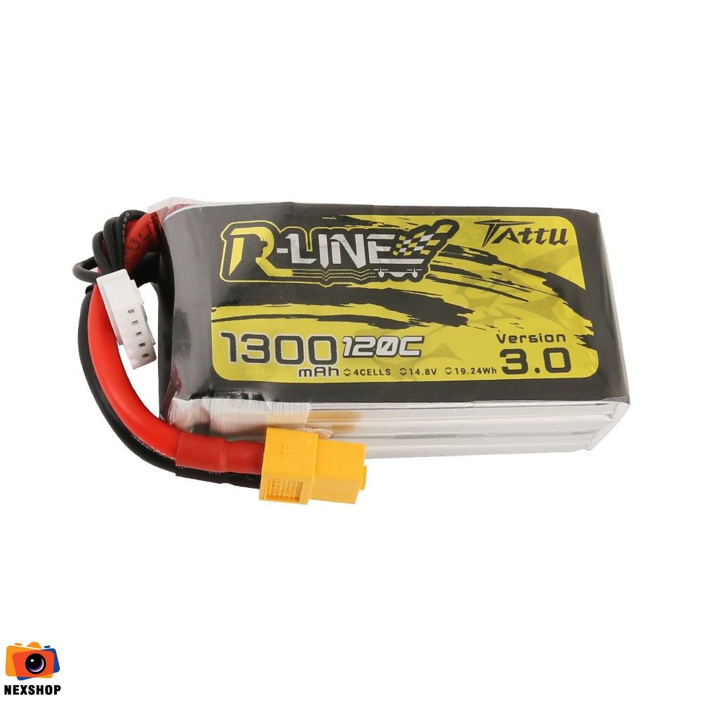 Pin Lipo cho máy bay xe hơi điều khiển Tattu R-Line Version 3.0 1300mAh 14.8V 120C 4S1P