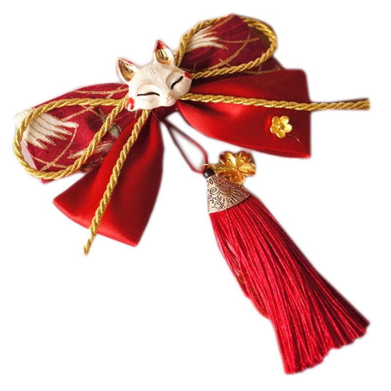 Kẹp Tóc Hình Nơ Tua Rua Phong Cách Nhật Bản Cho Nữ