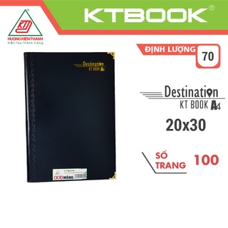 Gói 5 cuốn Sổ ghi chép Bìa Da Đen KTBOOK cao cấp KT 10 dòng kẻ ngang khổ A4 - 100 trang