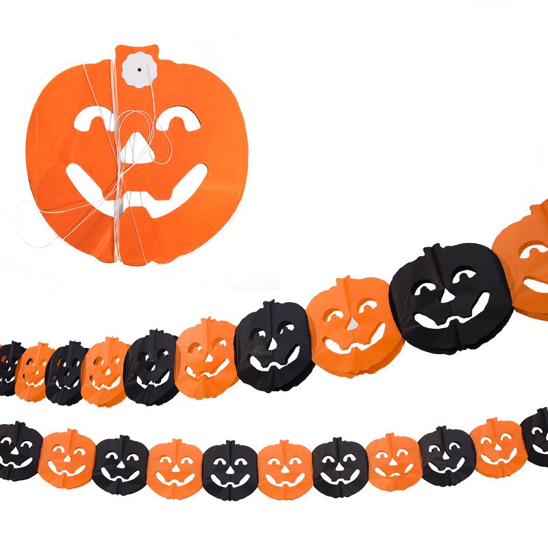 Dây Cờ Treo Trang Trí Halloween Hình Ma  Dơi  Dơi  Hoa Bằng Giấy