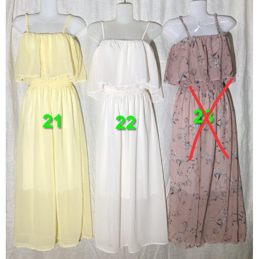 Đầm maxi voan 2 dây bèo ngực | BigBuy360 - bigbuy360.vn