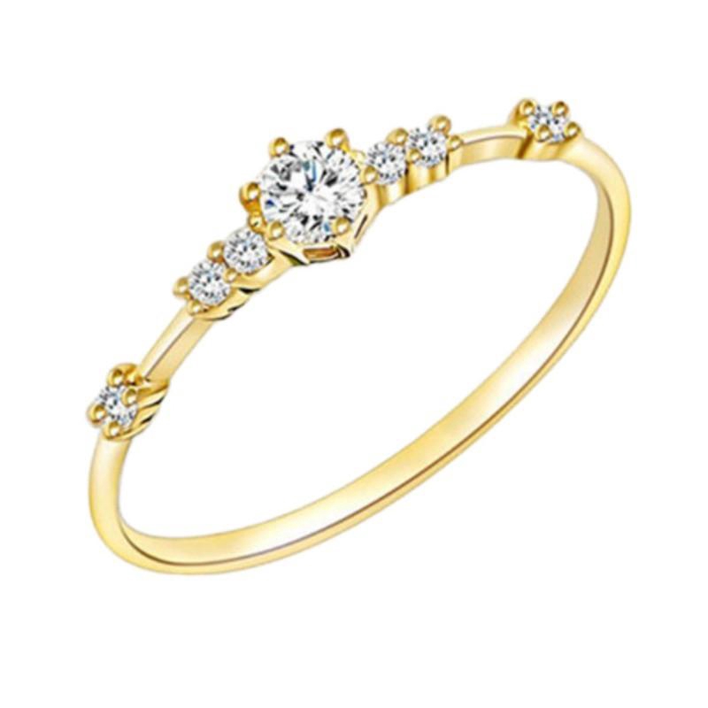 Nhẫn mạ vàng đính đá xinh xắn cho nữ