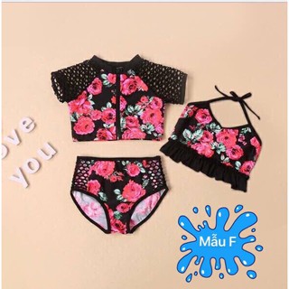 Bộ bơi bé gái 3 trong 1 phối lưới
