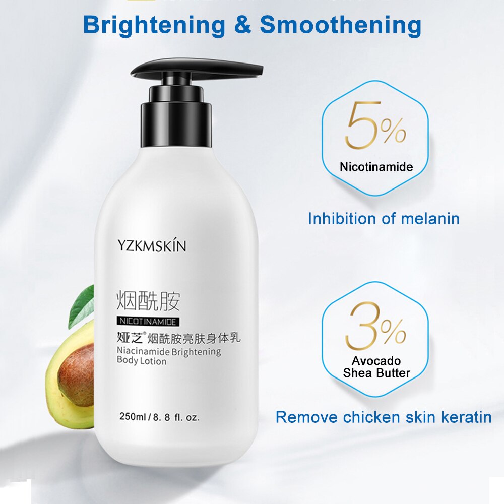 (Hàng Mới Về) Sữa Dưỡng Thể Niacinamide Làm Trắng Dưỡng Ẩm Cải Thiện Tình Trạng Da Tối Màu 250ml