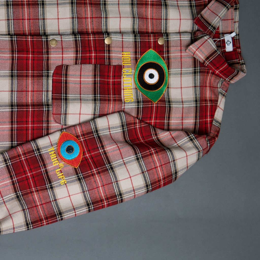 Áo sơ mi caro form rộng Hu8 áo flannel unisex tay dài local brand mã SM08