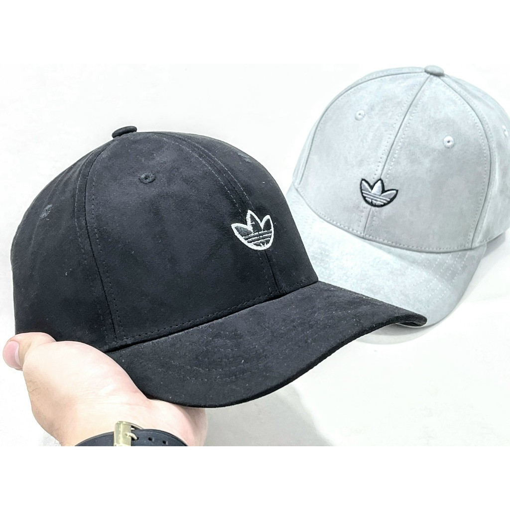 Nón Kết Hàng Hiệu Chất Da Lộn 2 Màu Đen, Xám Logo Thêu Mini