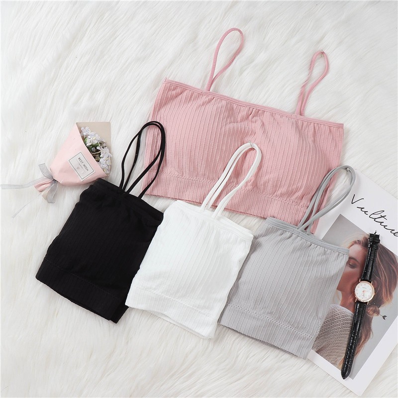 Phụ nữ Hàng đầu Nữ Crop Top Áo lót có đệm Bralette Thời trang dạo phố Đồ lót liền mạch Đồ lót gợi cảm Ống trên cùng Áo ngực Bandeau Hàng đầu