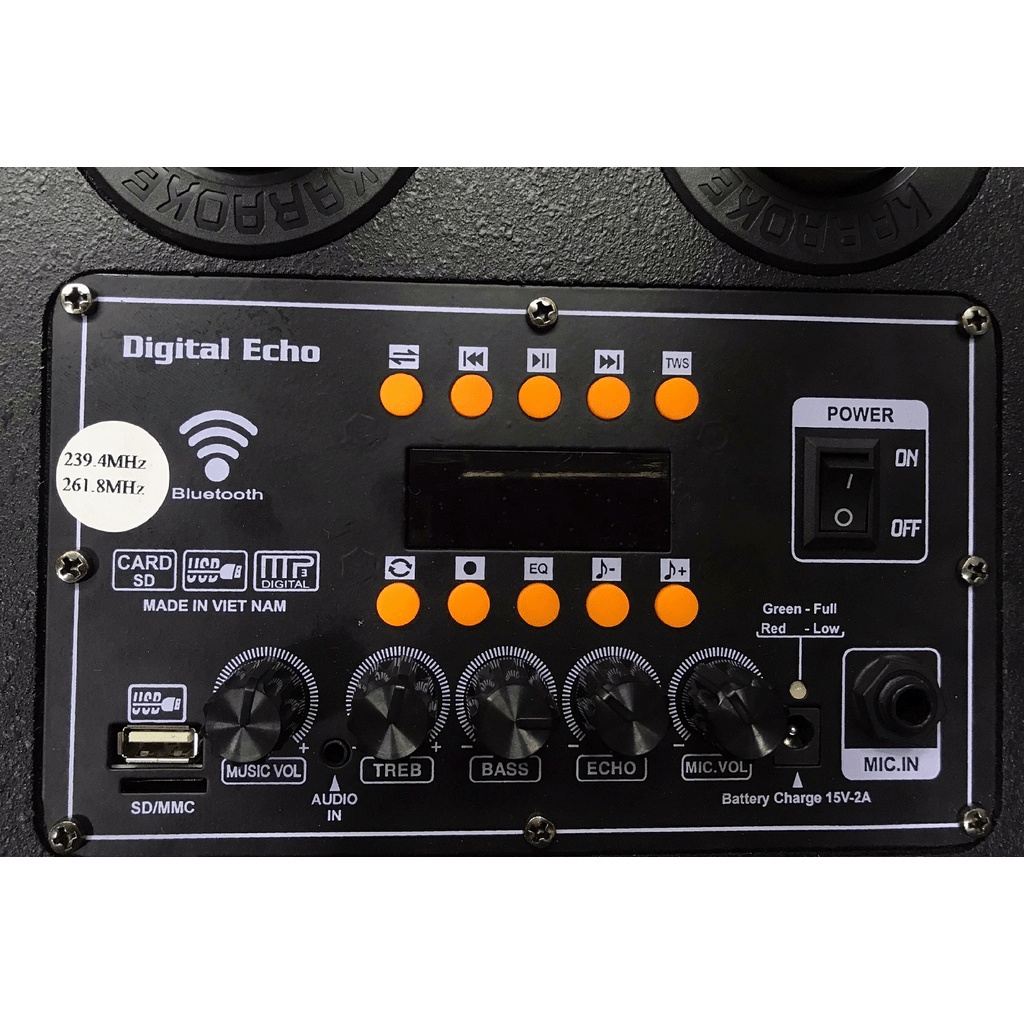 MT MAX Loa xách tay MTMax K03 - Loa kéo di động bass 2 tấc - Công suất lên đến 250W - Tặng kèm 2 micro không dây bảo hàn