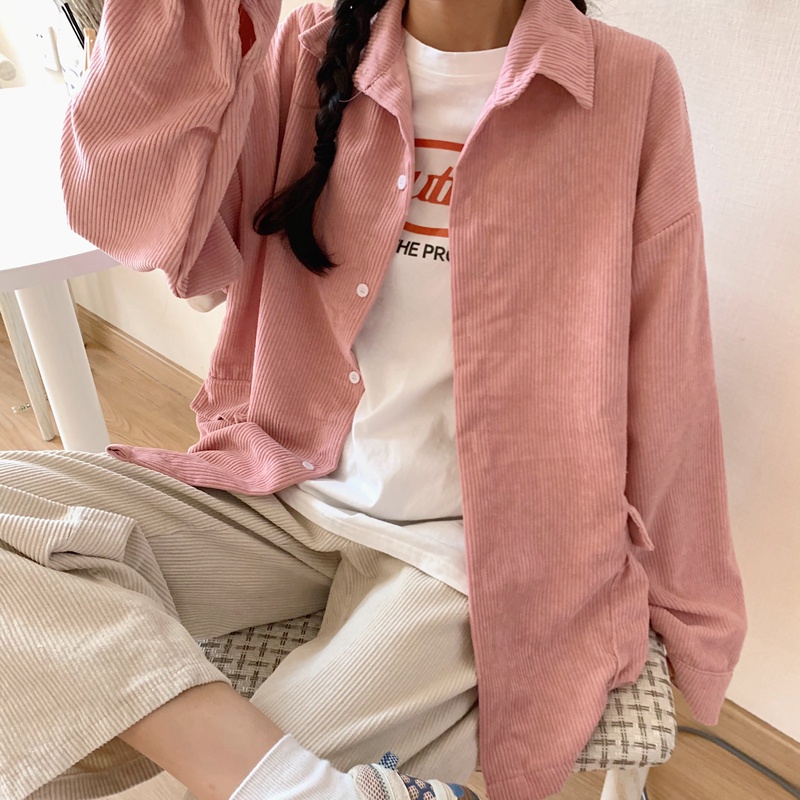 SUXI Áo Khoác Sơ Mi Dài Tay Màu Sắc Thời Trang Thu Đông Cho Nữ