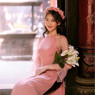 Mấn xoắn đính đá áo dài