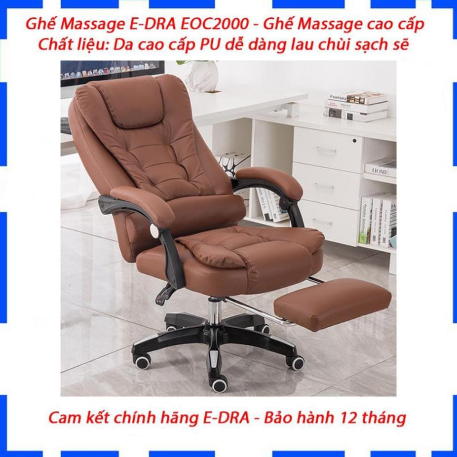 Ghế Massage E-DRA EOC2000 - Màu Đen, nâu và kem - Chính hãng - Bảo hành 12 tháng - Cam kết lỗi 1 đổi 1