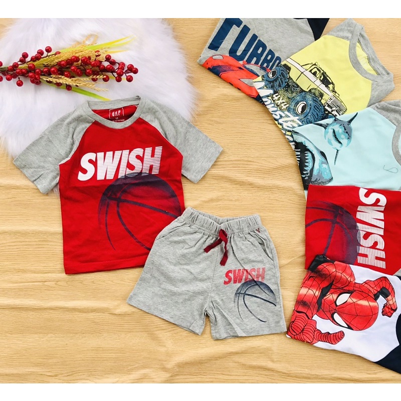 💥 Bộ Gap cotton hàng xuất bé trai từ 8-22kg