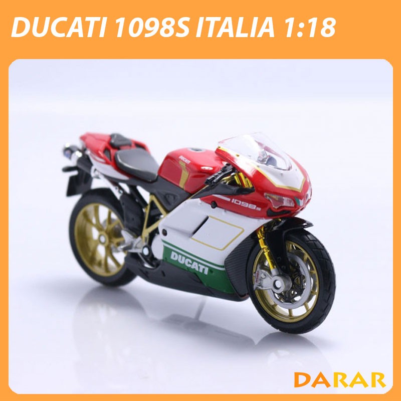 XE MÔ HÌNH Moto Siêu xe DUCATI 1098S ITALIA - MAISTO tỷ lệ 1:18